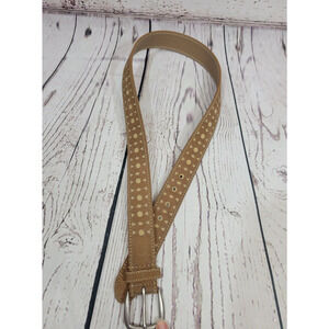 Casual Western Belt Women's Brown Genuine Leather Cutout Classic Size Small